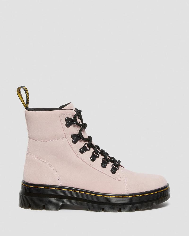 Dr Martens Combs Women Suede Enkellaars Dames Roze | NL 707ILH